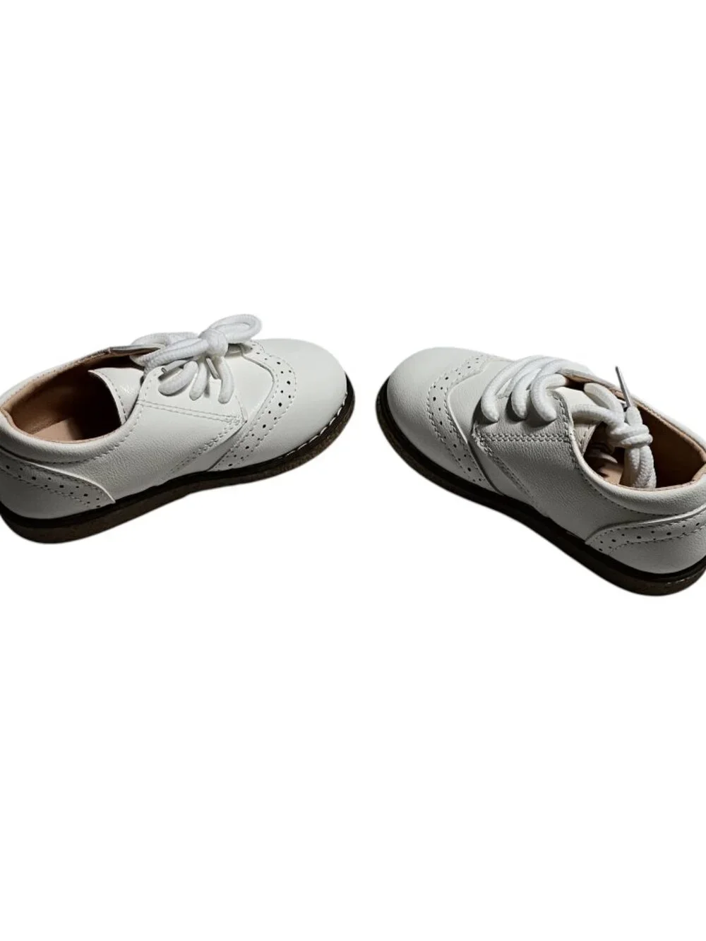 Meckior White Wingtip Oxford Toddler Dress Shoes - EU 25 (US 8.5-9)
